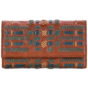 Patricia Nash Woven Plaid Terresa Toast Wallet Organizer Bag Handbag NEW